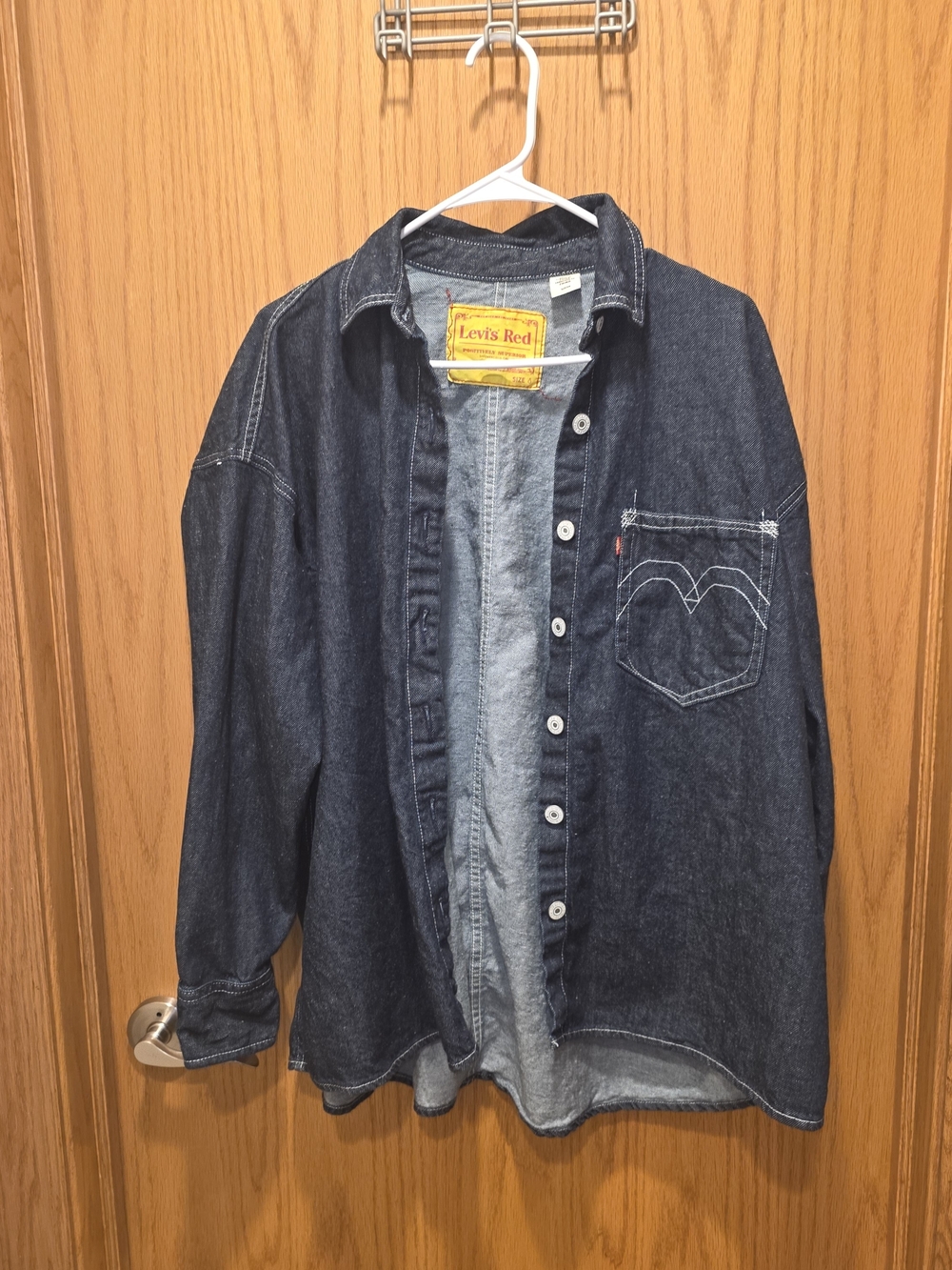 Rare Levi's Red Men's Dark Indigo Denim Shirt